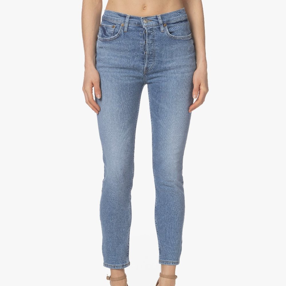 Re/Done 90s High Rise Ankle Crop Jeans Light Stone 27